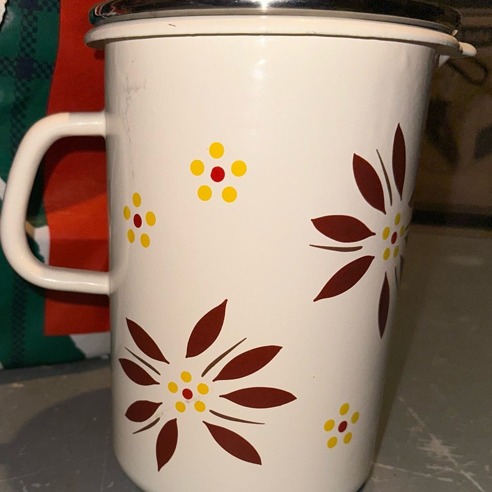 Floral Enamel Pot with Lid - Temptations
